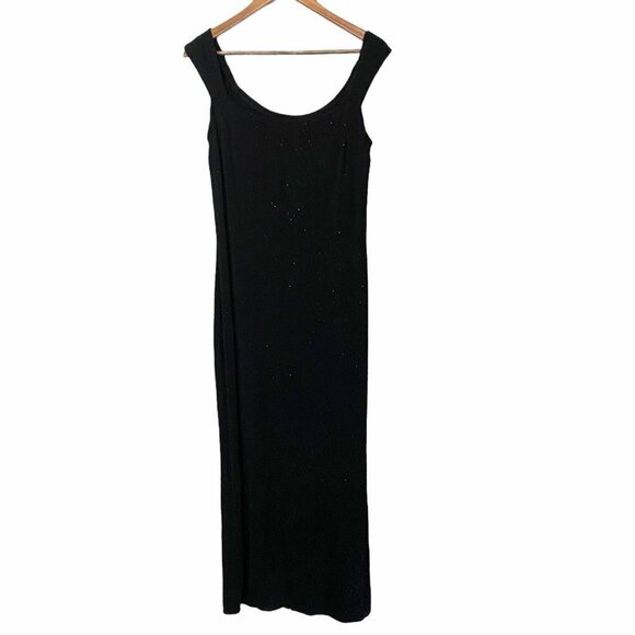 Gunne Sax Jessica McClintock Vintage Beaded Stretch Sleeveless Maxi Evening Gown - Picture 2 of 10